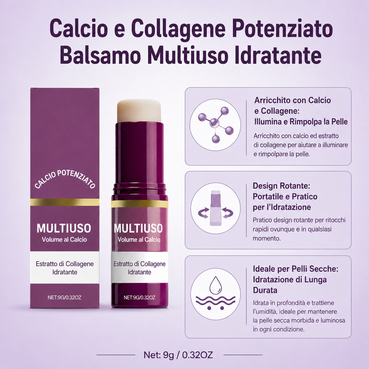 Stick Anti-Età al Calcio e Collagene